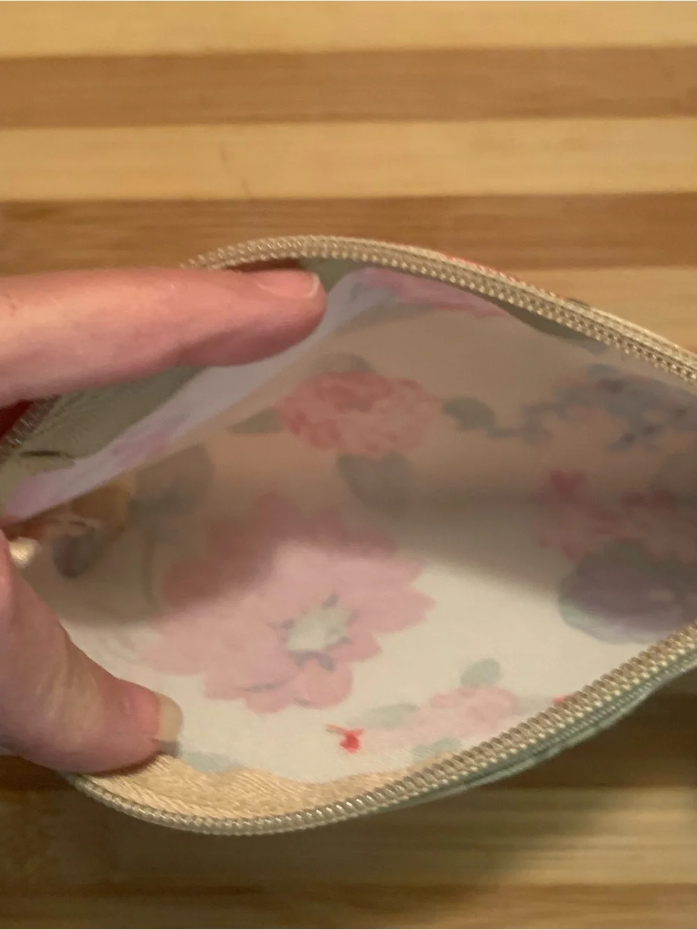 Set of 2 Modella Cosmetic Pouches by Allegro Cosmetics in Cream and Floral Print